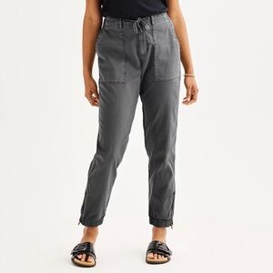 Sonoma Gray Drawstring Cargo Pants